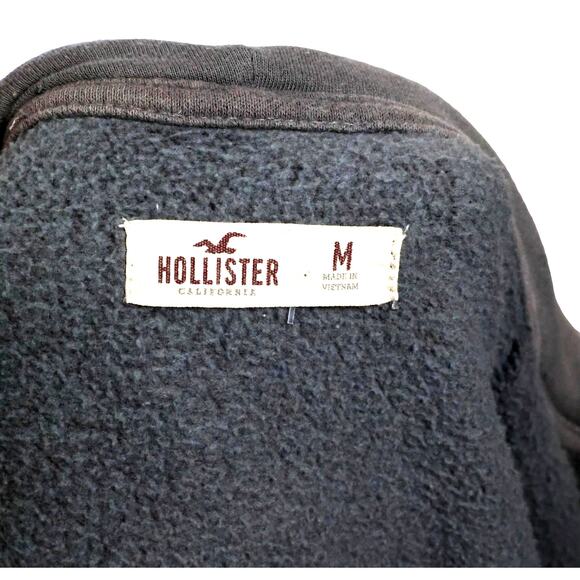 Hollister Gray Logo Womens Knit Fleece Full Zip Hoodie M - Picture 5 of 9